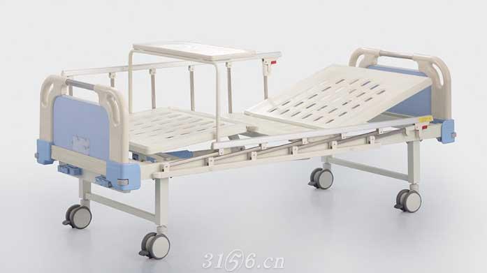 河北普康医用床B-12 ABS床头移动双摇床